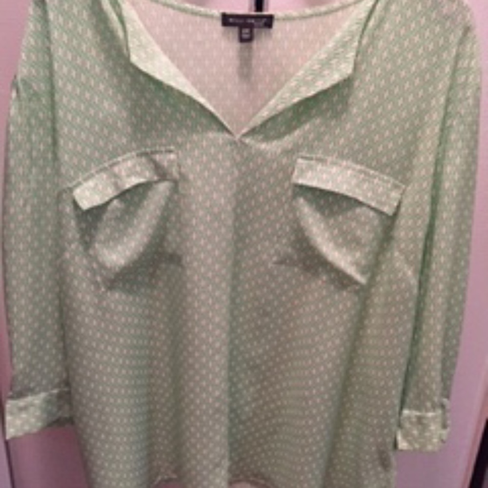 Green & White Blouse